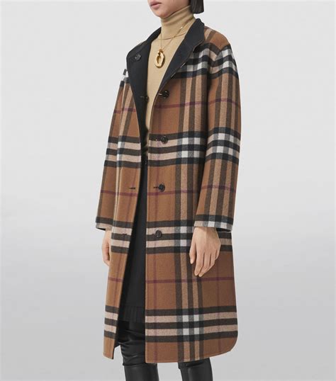 burberry tartan wool coat|burberry reversible check wool coat.